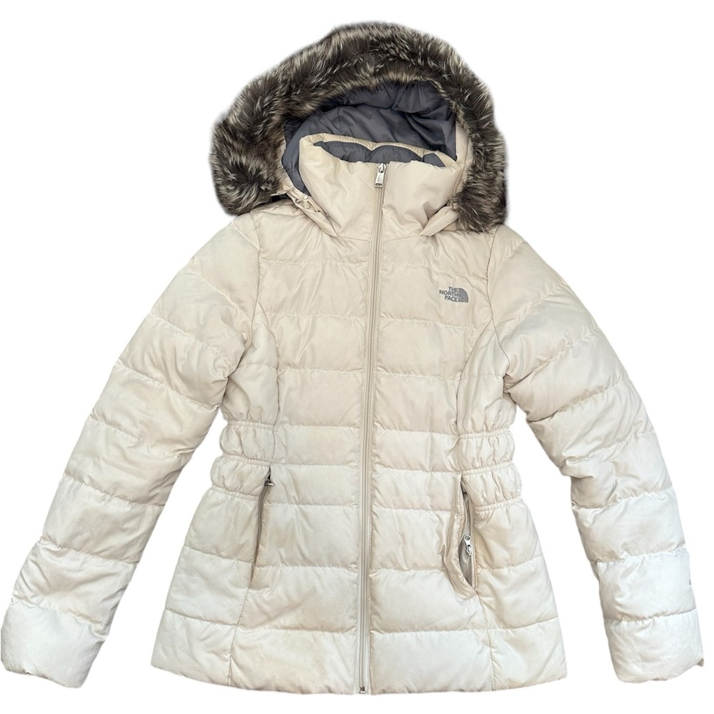 Women's North Face white puffer jacket